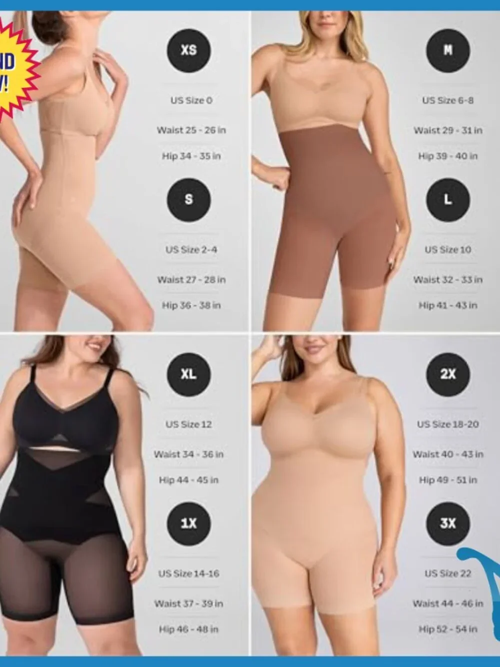 High Compression Shapewear Shorts, Firm Support for Stomach Waist Thighs